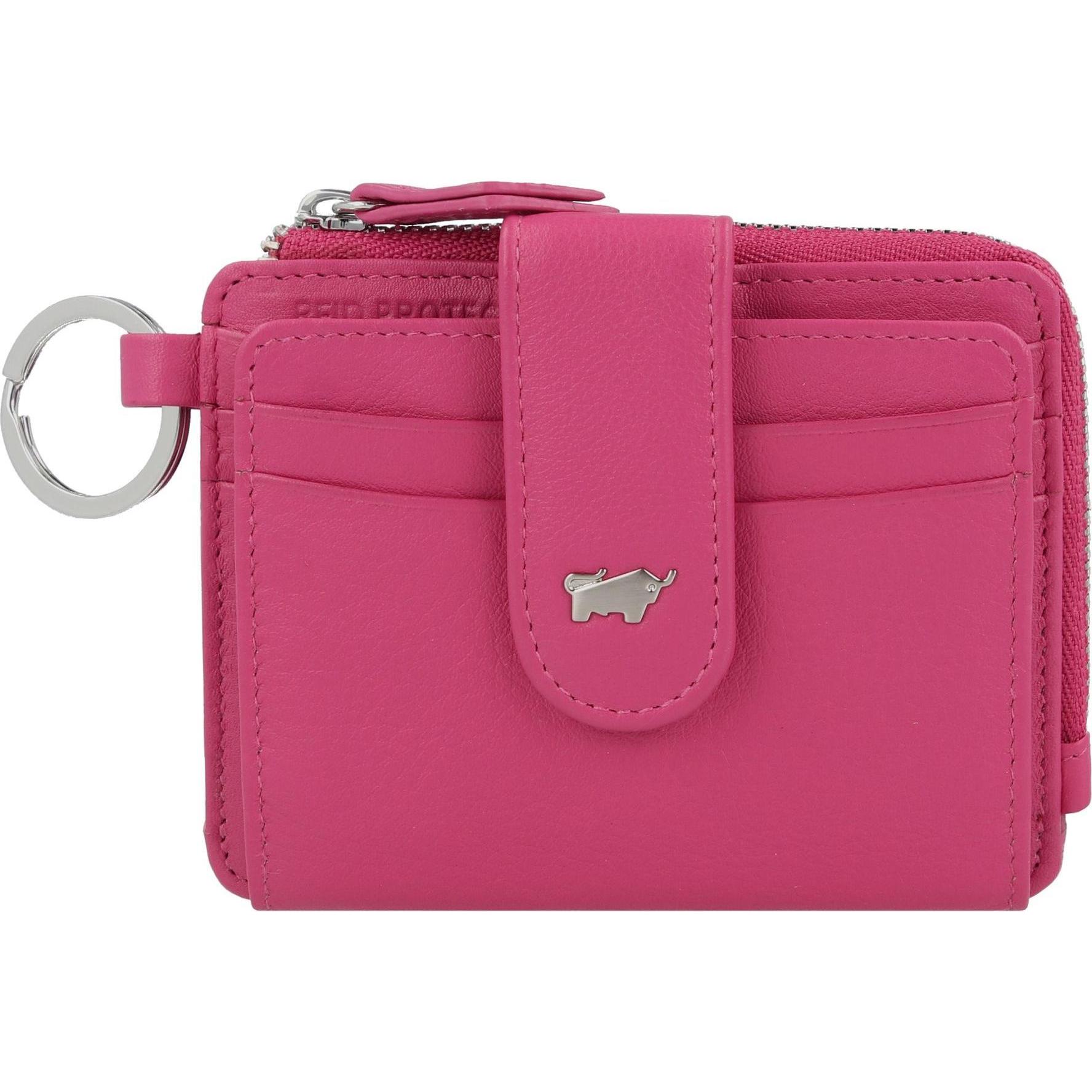 Braun Büffel, Portemonnaie, Joy Kreditkartenetui RFID Schutz Leder 11 cm, Rosa