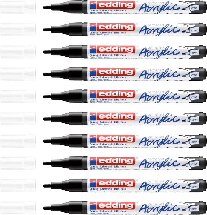 Produktbild Edding Acrylmarker 5300 Fein (Tiefschwarz, 2 mm, 1 x)