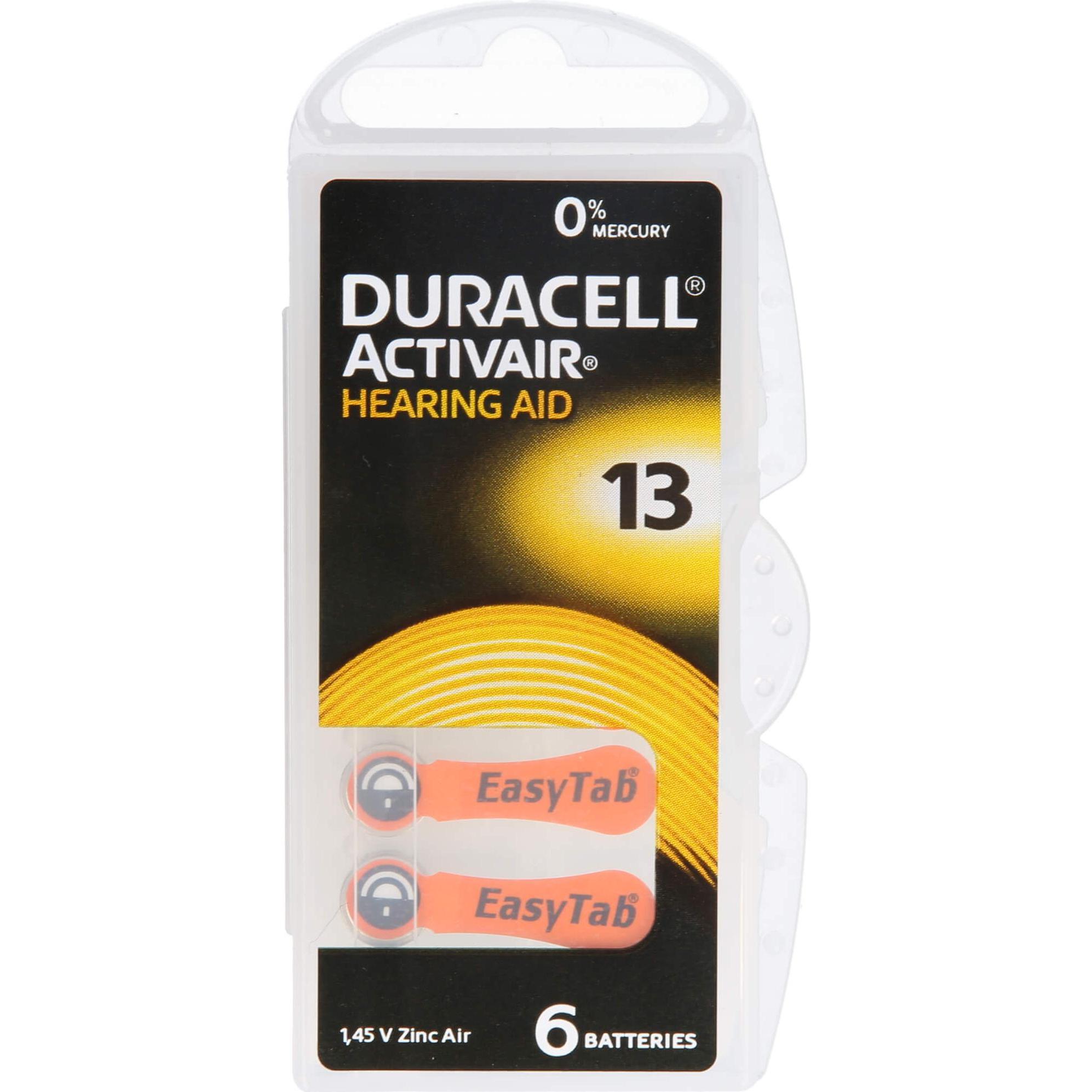 Duracell Batterie für Hörgeräte 13, 6 St (6 Stk.), Batterien + Akkus