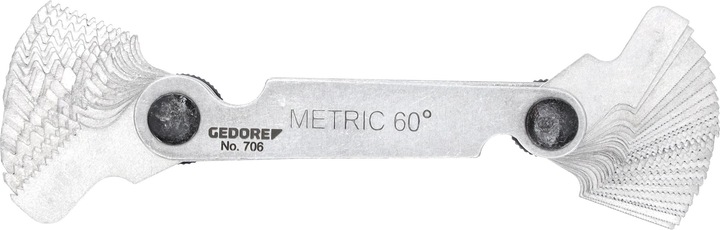 Actual product image Gedore Thread gauge, 52 blades, For metric and Whitworth threads, Easy to read sizes (7 cm)