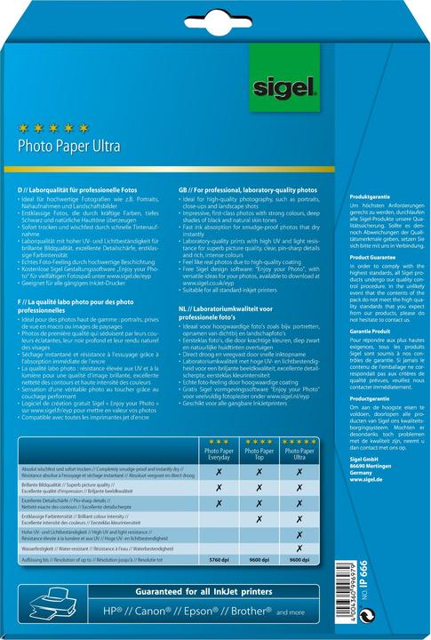 Produktbild Sigel Inkjet Ultra (190 g/m², A4, 20 Stk.)