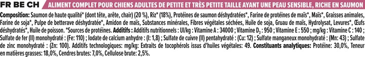 Valori nutrizionali e ingredienti Pro Plan Pelle sensibile (Adulto, 1 pz., 3000 g)