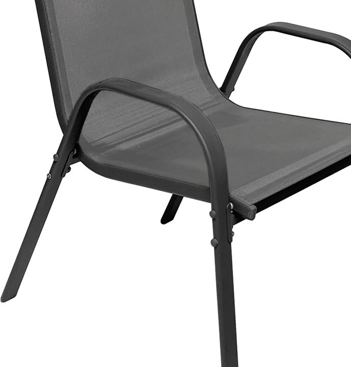Actual product image Mojawo 2 pieces stacking chair metal - textile colour anthracite - anthracite