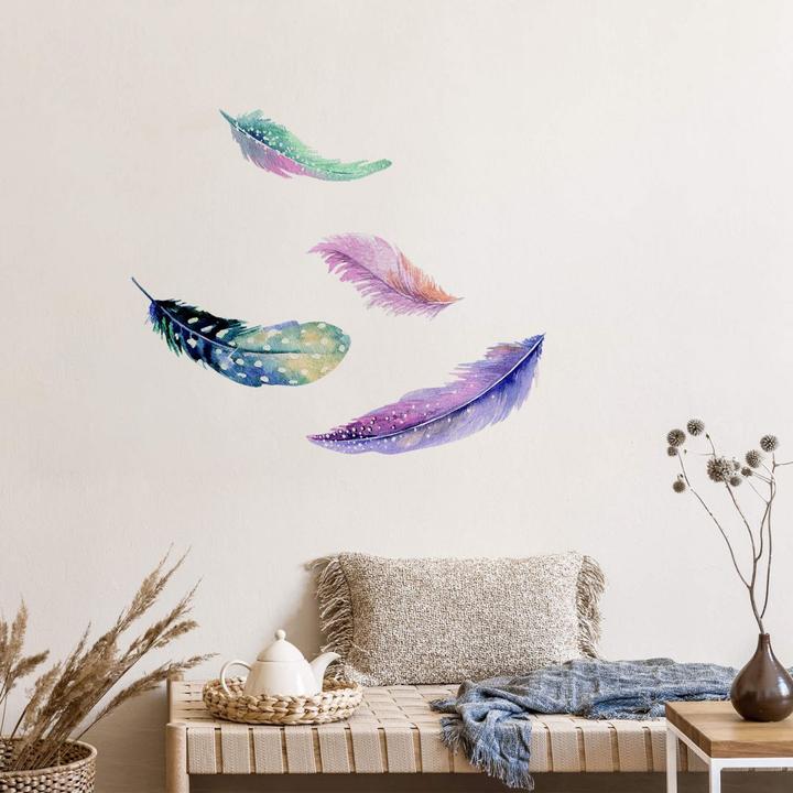 Image du produit Trenddeko Aquarelle Plumes 2 (30 x 31 cm, 50 x 52 cm, 40 x 41 cm, 60 x 62 cm, 70 x 73 cm)