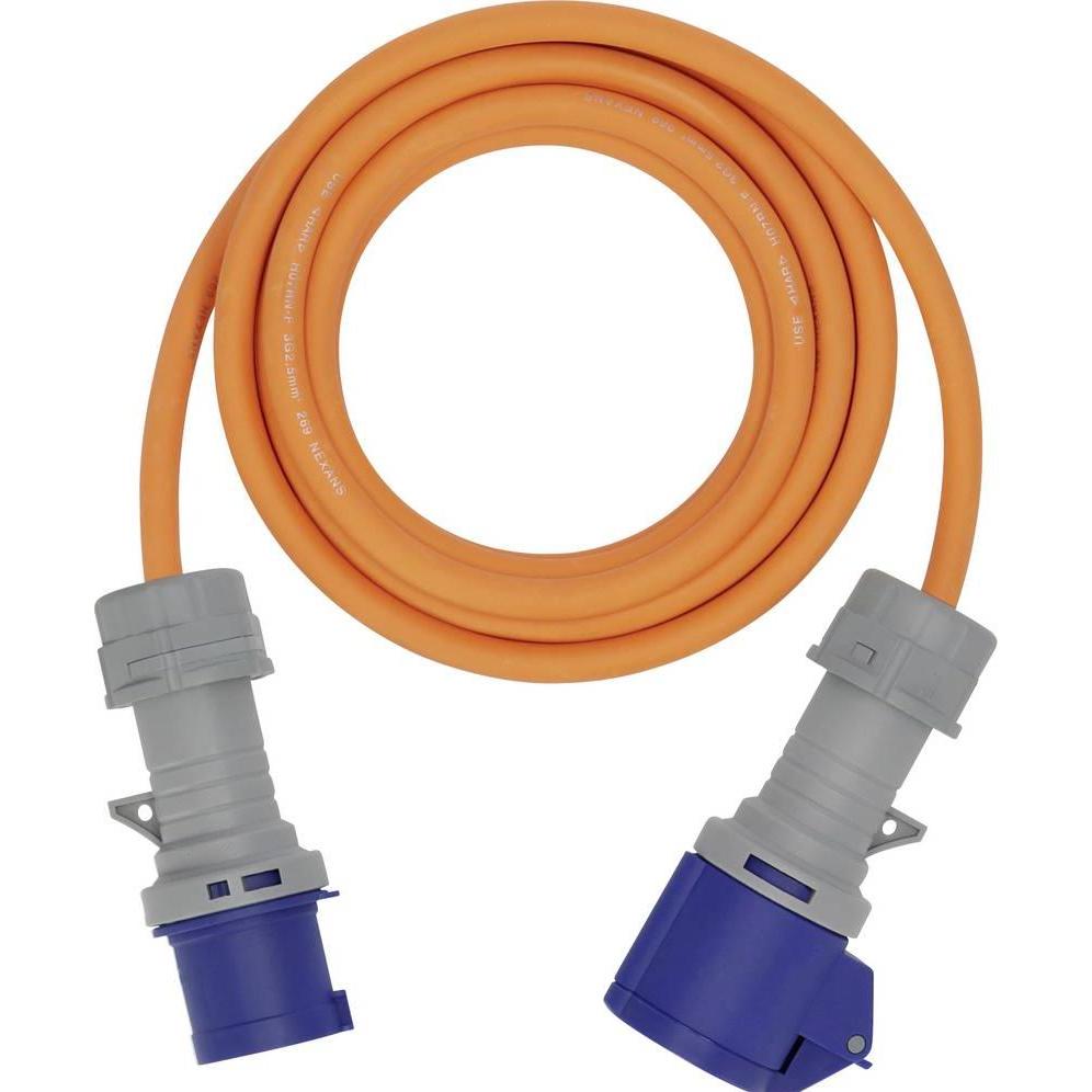 Brennenstuhl, Prolunga, 1167650405 Strom Verlängerungskabel Blau, Grau, Orange 5 m H07RN- (5 m, CEE 16/3)