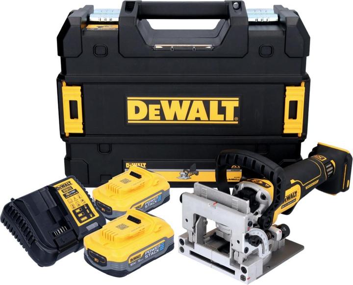 Produktbild DeWalt DCW 682 H2T Akku Flachdübelfräse 18 V 102 x 20 mm Brushless + 2x Powerstack Akku 5,0 Ah +