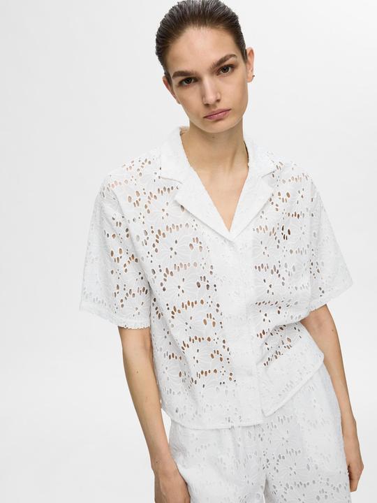 Image du produit Selected Broderie Anglaise Chemise à manches courtes (42)