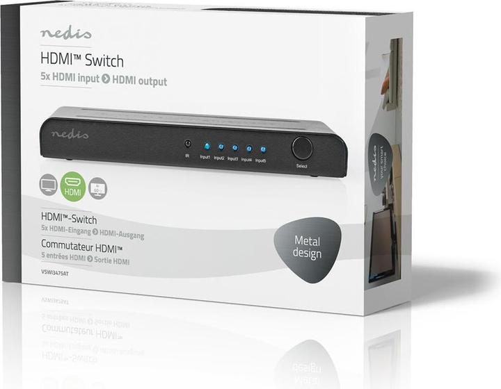 Produktbild Nedis N VSWI3475AT - HDMI -Umschalter 5 -> 14K2K bei 60 fps/HDCP2.2