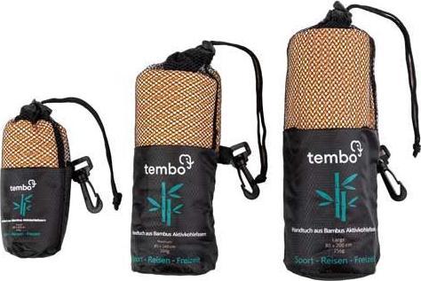 Produktbild Tembo Bambus Reisehandtuch mit Aktivkohlefasern Orange S (80 x 40 cm)