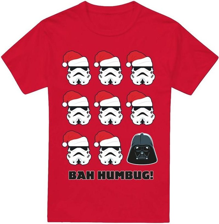 Actual product image Star Wars Mens Bah Humbug Stormtrooper Darth Vader T-Shirt (3XL)