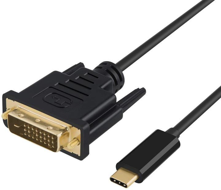 Produktbild DLH USB-C Male To Dvi Male Cable - Length 1.8m - Black - Gold Plate (1.80 m)