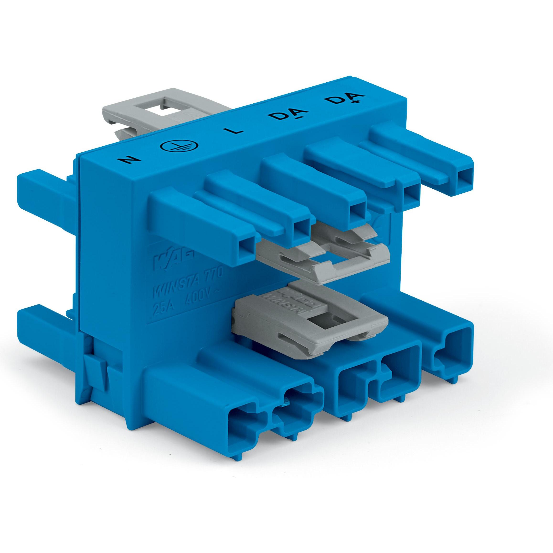 25x Wago Netz-Verteiler Netz-Stecker -, Elektronikkabel + Stecker, Blau
