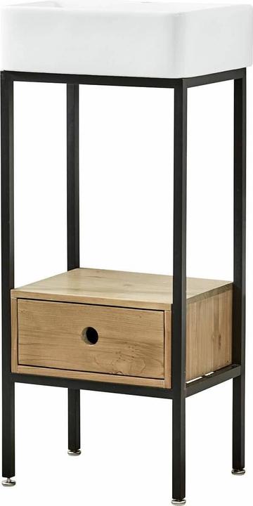 Actual product image Loberon Washbasin Maeva black/white/brown