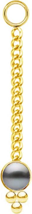 Produktbild Star Piercing Anhänger vergoldet Kette mit Anhänger Perle schwarz drei Kugeln (ohne Messing, Chirurgenstahl 316L)