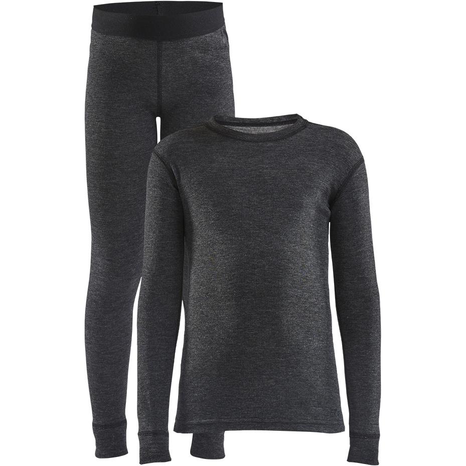 Craft, Unisex, Funktionsshirt, Core Wool Merino Set Kinder (122), Schwarz, 122