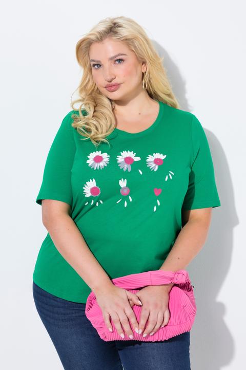 Produktbild Ulla Popken T-Shirt, Blüten, Classic, Rundhals, Halbarm (42, 44)
