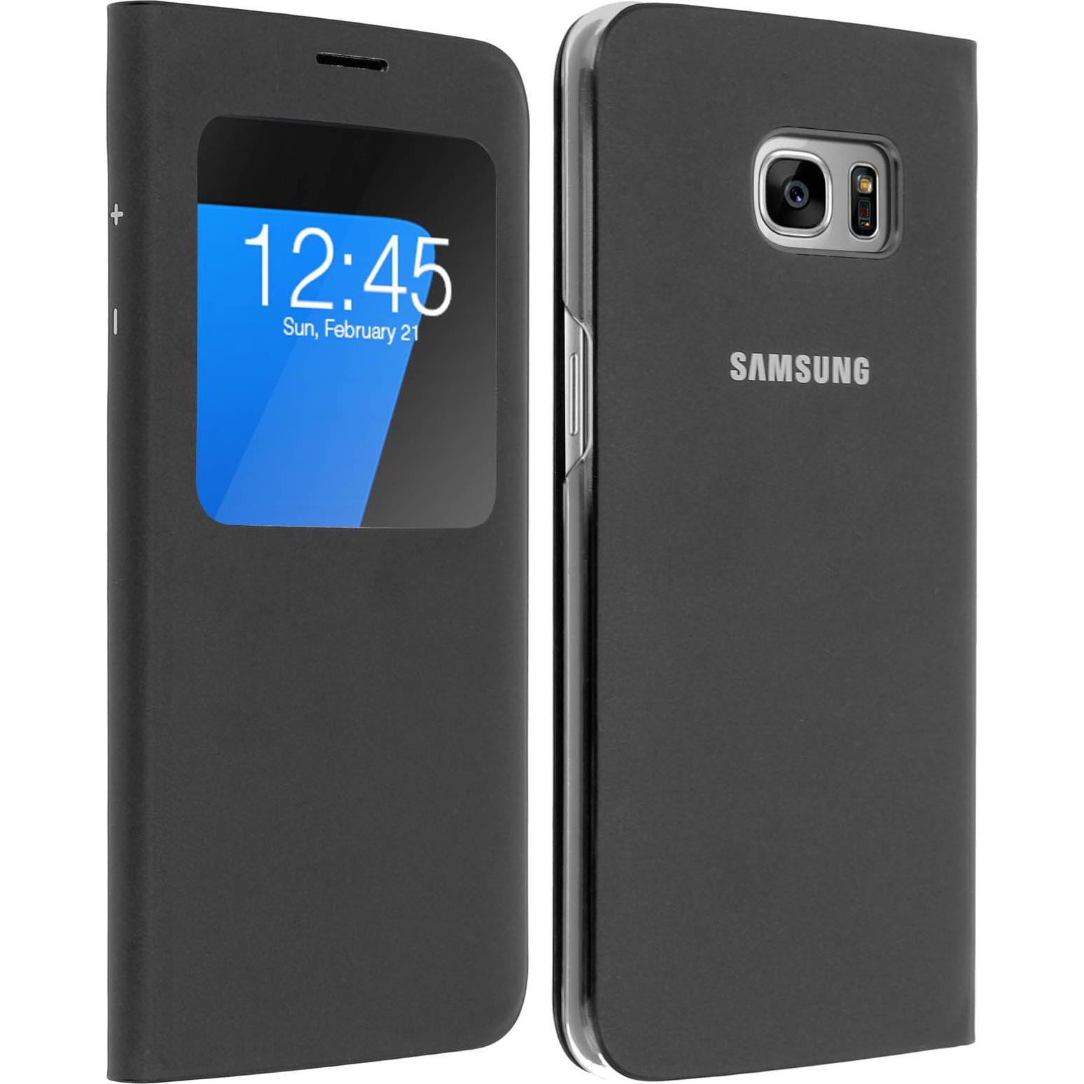 Samsung S View (Samsung Galaxy S7 Edge), Smartphone Hülle, Schwarz