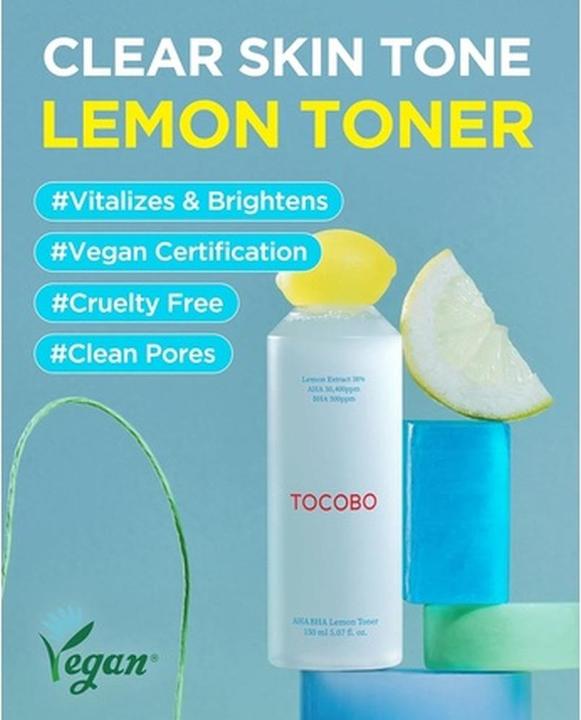 Actual product image Tocobo AHA BHA Lemon Facial Toner 150ml (Face toner, 150 ml)