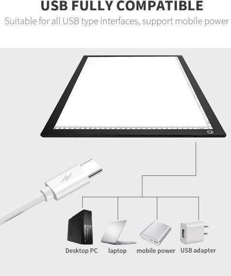 Actual product image MU Classic LED Leuchttisch dimmbar mit USB-C & Magnetfunktion (47.10 x 34.90 cm)