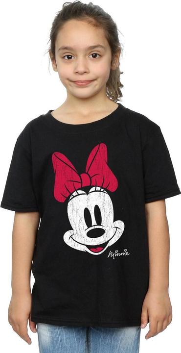 Actual product image Disney Girls Minnie Mouse Face Cotton T-Shirt (116)