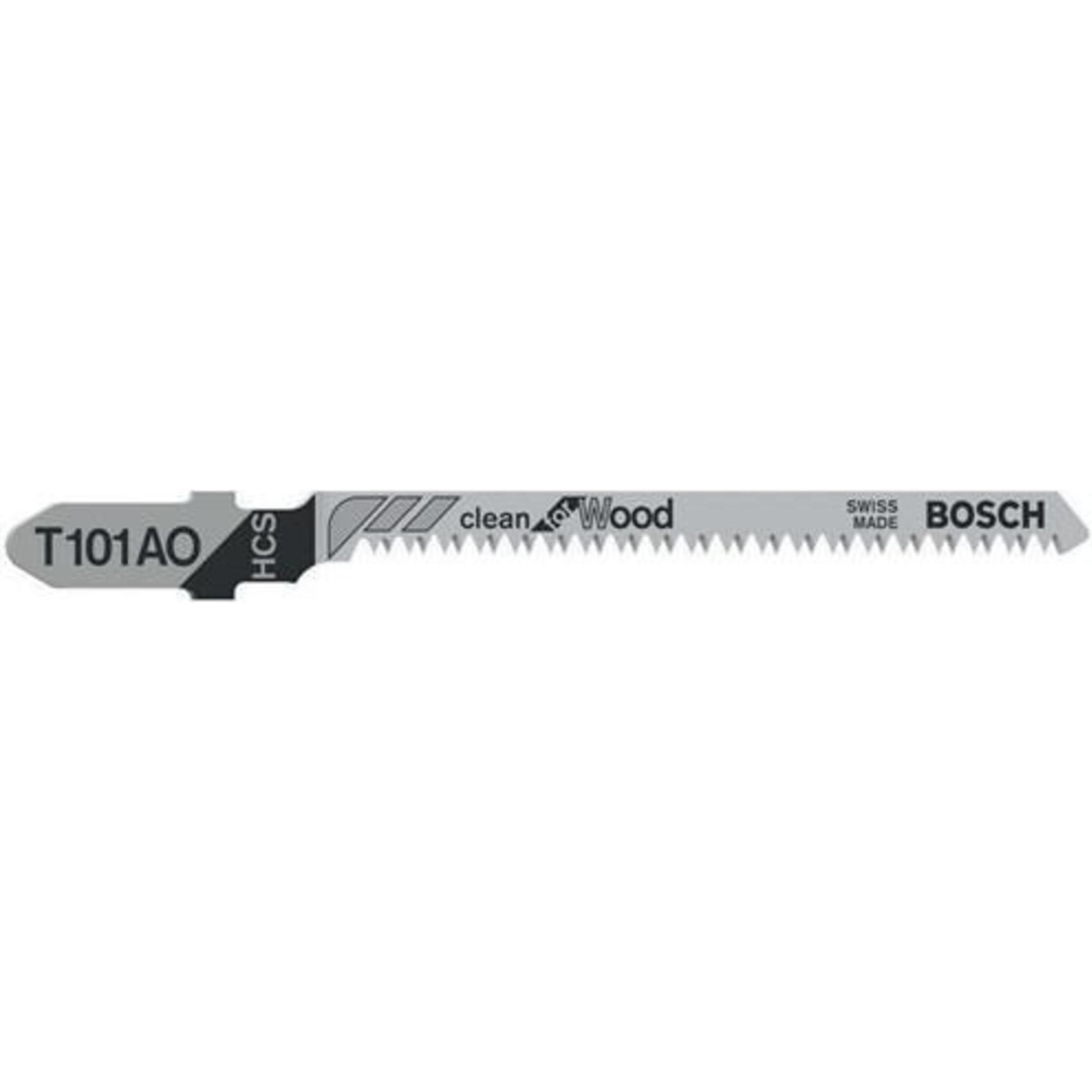 Bosch Professional Zubehör, Sägeblatt, Stichsägeblatt T 101 AO Clean for Wood, 5er-Pack