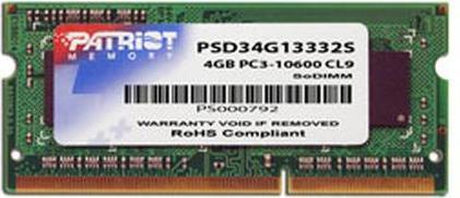 Actual product image Patriot signature line (1 x 4GB, 1333 MHz, DDR3-RAM, SO-DIMM)