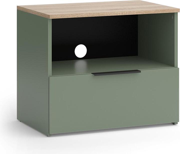 Vicco Lowboard Wido, Grün/Sonoma, 60 x 50 cm mit Schublade (60 x 50 x 40 cm)