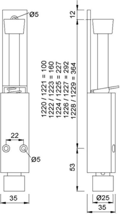 Image du produit Kws Türfeststeller 1220/1222/1224/1226/1228 (1 pcs)