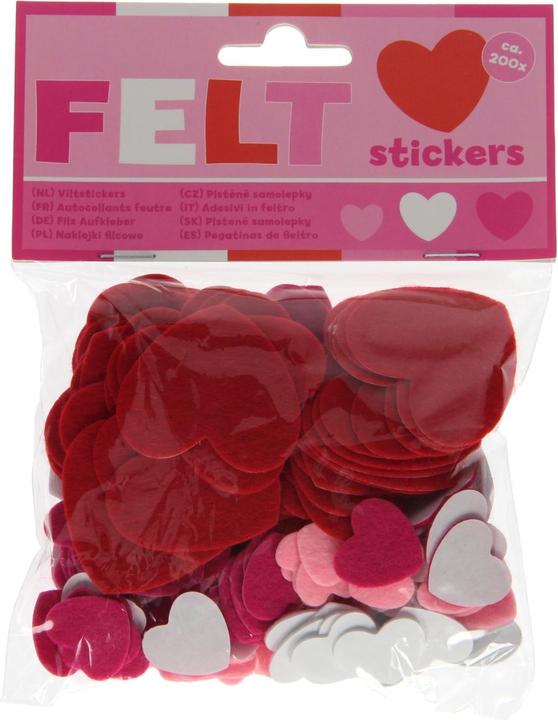 Wins Holland Felt stickers - hearts, 200 pcs.
