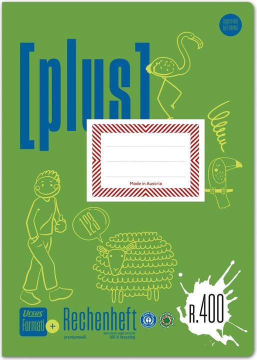 Actual product image Ursus Exercise Book Plus R.400, A4, Squared, Blue (A4, Checked, Soft cover)