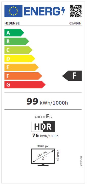 Energie-Label Hisense TV 65A86N (65", OLED, 4K)