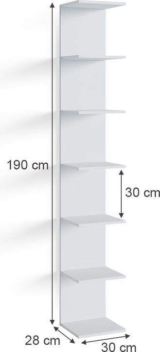 Produktbild Vicco Schuhregal Paolo, Weiss, 30 x 190 cm (30 x 28 x 190 cm)