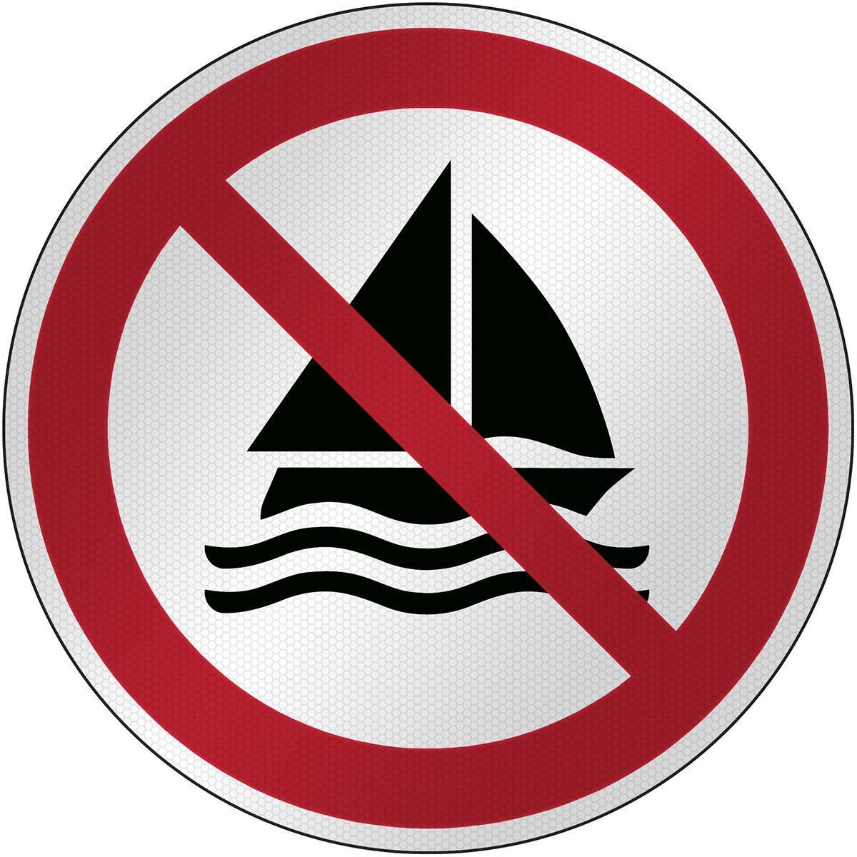 Brady, Etiketten, P/P053/NT/RFL-DIA395-1, ISO Sicherheitsschild - Segeln verboten, Laminierter Polyester mit r