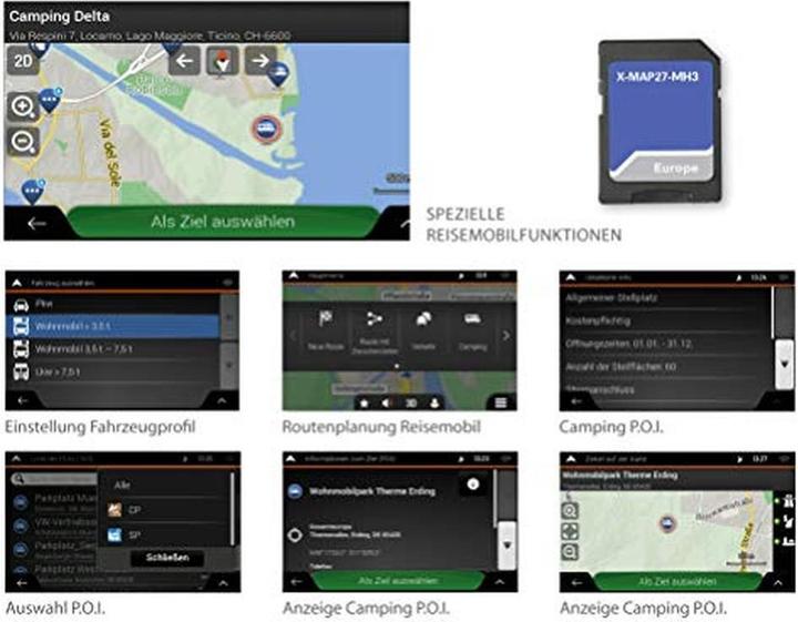 Actual product image Xzent Micro SD card with camper navigation for Europe, camping POI package, 3-year free map updates