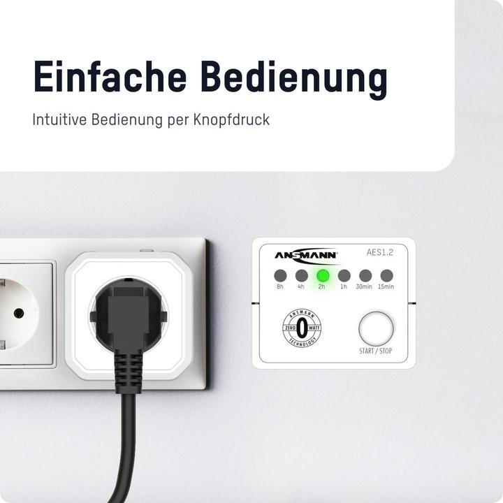 Actual product image Ansmann Socket Zero Watt AES1 wei time-controlled, no power in standby