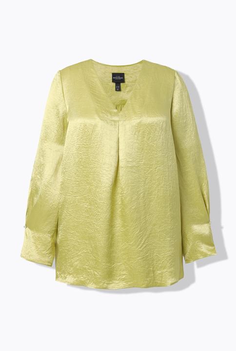 Actual product image Ulla Popken Textured Acetate Long Sleeve Blouse (46)