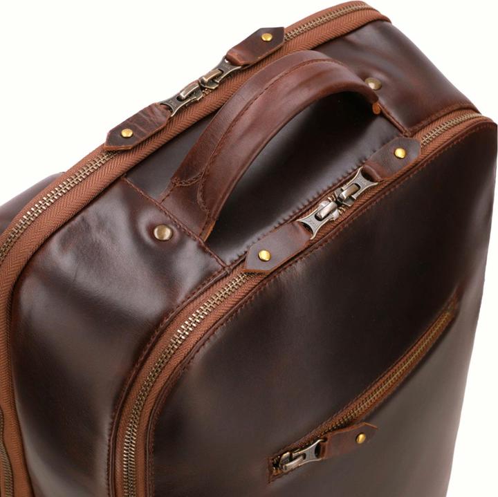 Image du produit Buckle & Seam Sac à dos en cuir Leon Marron / Dot (13.50 l)