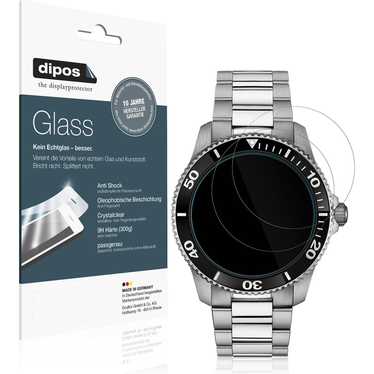 Dipos Anti-Shock Displayschutz 9H, Smartwatch Schutzfolie, Transparent