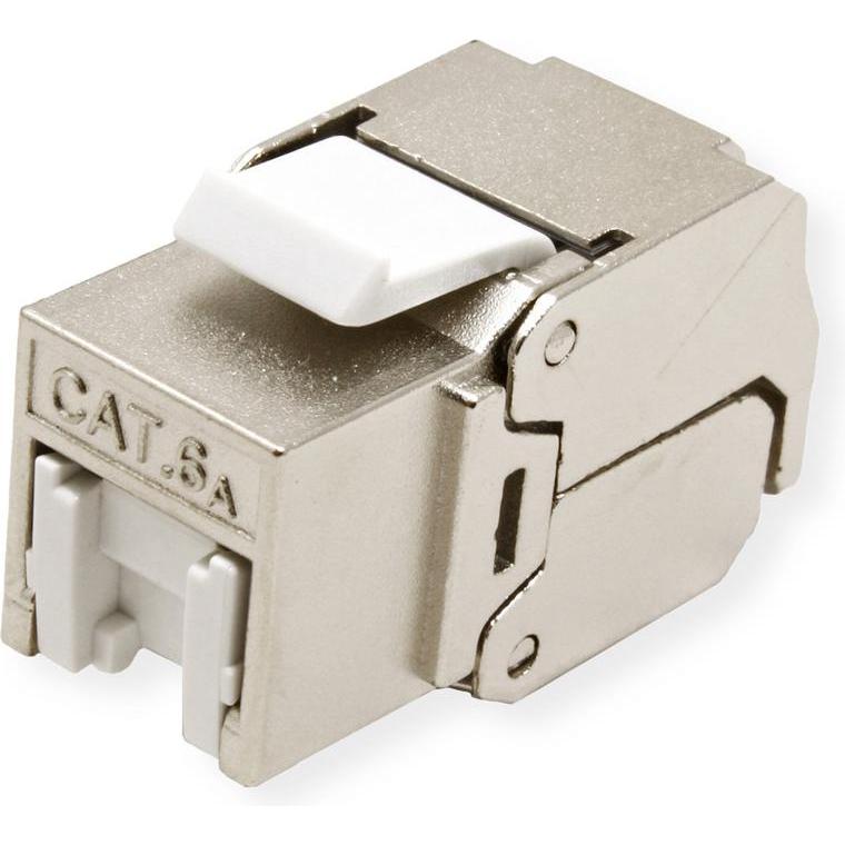 Value ROLINE Kat.6A Keystone, RJ-45, geschirmt, werkzeuglos, silberfarben (CAT6a, 0.04 m), Netzwerkkabel