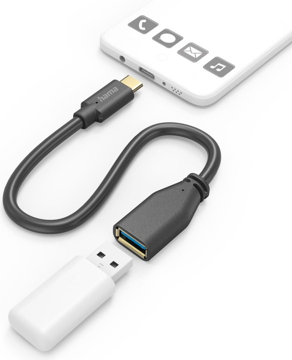 Hama USB C – USB A Adapter (0.15 m, USB 3.2 Gen 1)