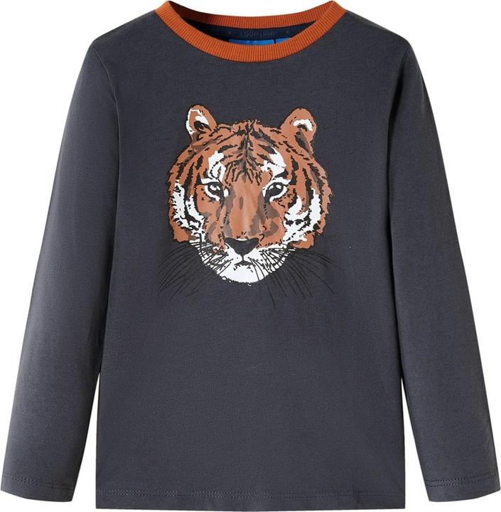 Immagine prodotto vidaXL Camicia a maniche lunghe per bambini Antracite 128,Materiale: 100 (128)