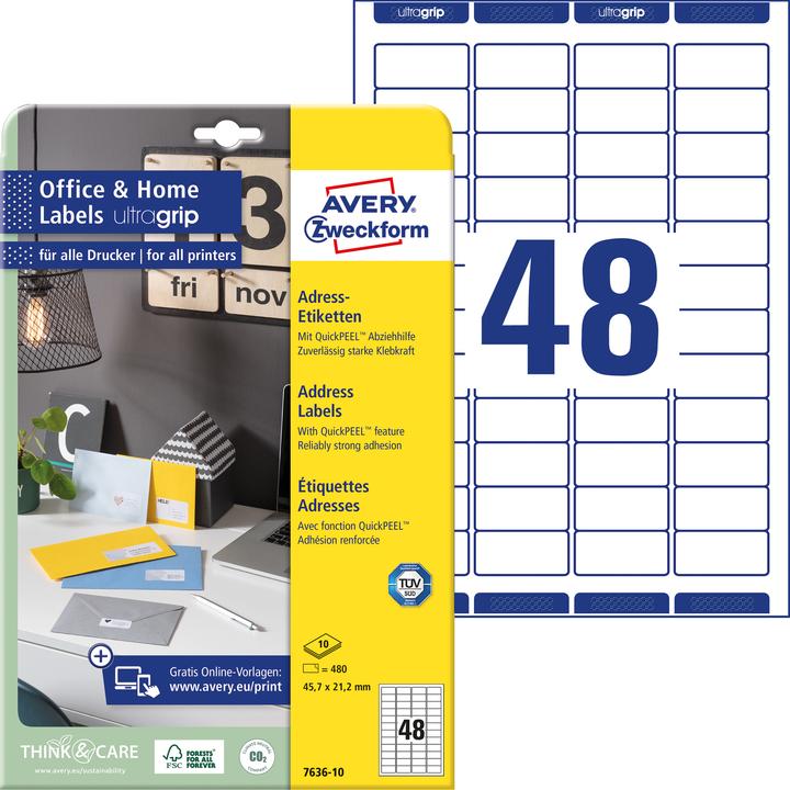 Actual product image Avery Notice labels set Ø 45.7 x 21.2 mm, 10 sheets