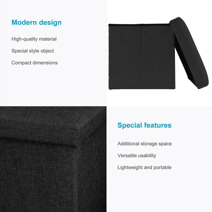 Produktbild Intirilife Sitzwürfel DIAMANT SCHWARZ