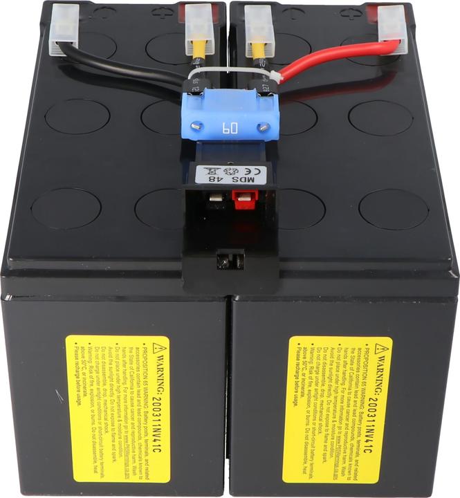 Produktbild CSB Nachbau Akku exakt passend für den APC-RBC48 Akku vormontiert mit Kabel und Stecker