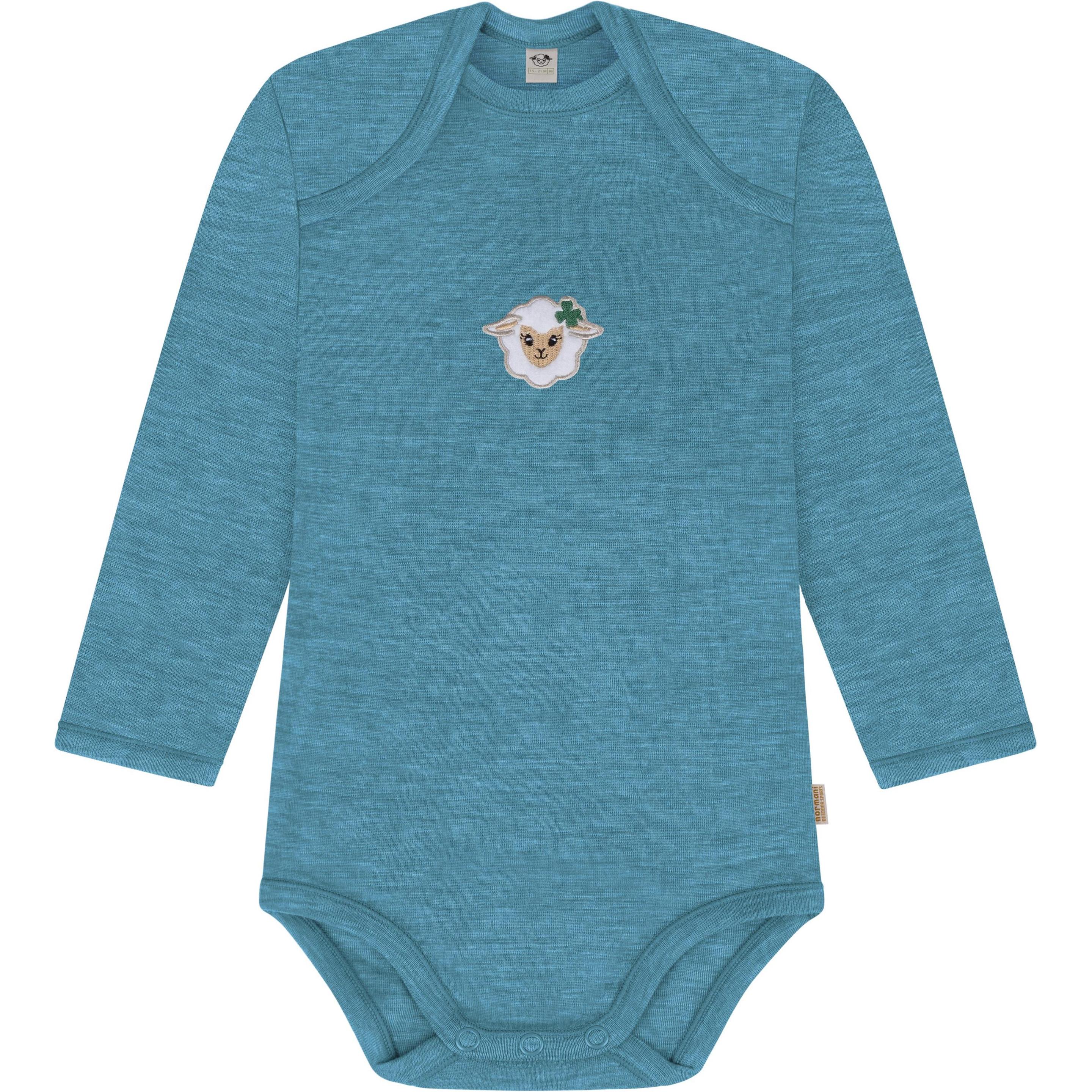 Normani, Herren, Body, Baby Merino Body Langarm „Auckland" - 9367, Blau, (74)