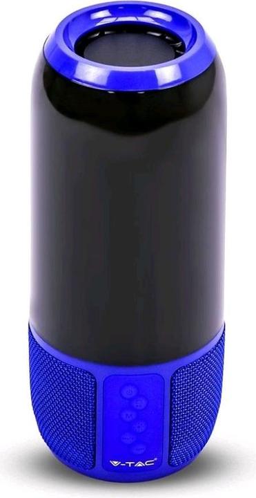 V-TAC 6W Bluetooth speaker with LED lights, blue, USB and TF slot, DC: 5V (2 h)