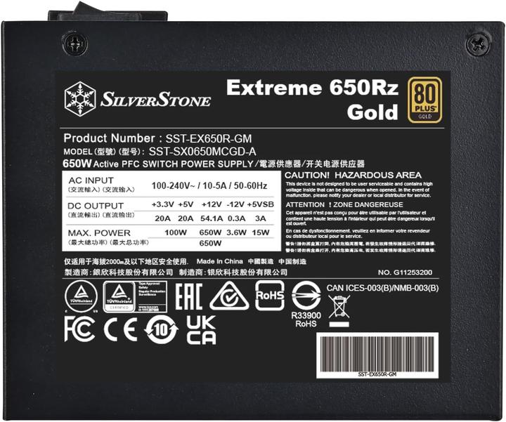 Actual product image Silverstone SST-EX650R-GM - Extreme Series SFX Power Supply 650W 80 PLUS Gold 550W SFX 12V 4.1 PCIe (650 W)