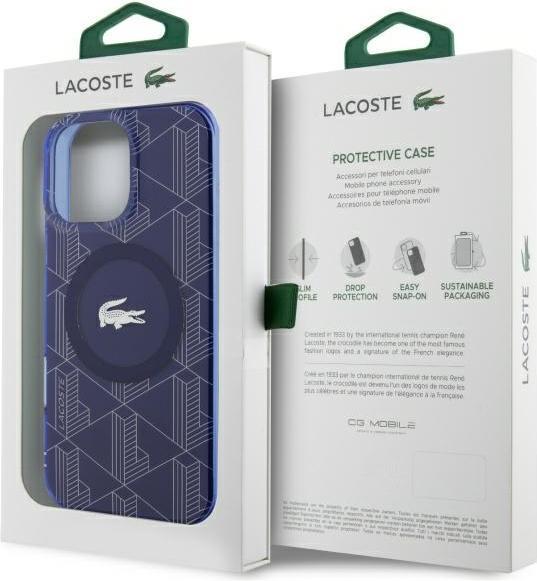 Actual product image Lacoste LCHMP16XUBSV iPhone 16 Pro Max 6.9" granatowy/navy hardcase IML Blend Monogram MagSafe (Apple iPhone 16 Pro Max)