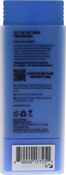 Image du produit Bondi Sands Technocolor Sapphire Self-Tanning Face Serum Easy Application Streak Free Fake Tan Enric (Sérum autobronzant, 50 ml)
