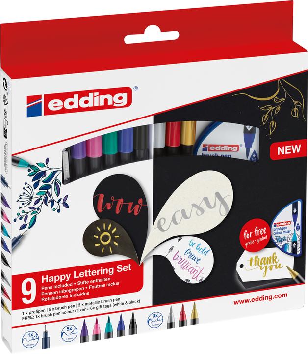 Image du produit Edding Happy Lettering Set 9 pièces assorties (Multi, 11 x)